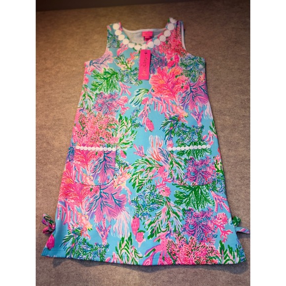 Lilly Pulitzer Other - Lilly Pulitzer Girls XL 12-14 Little Lilly Knit Shift Dress Celestial Blue NWT